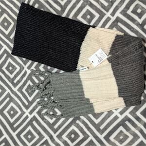 NWT Sonoma The Super Cozy Oblong Grey Combo Scarf